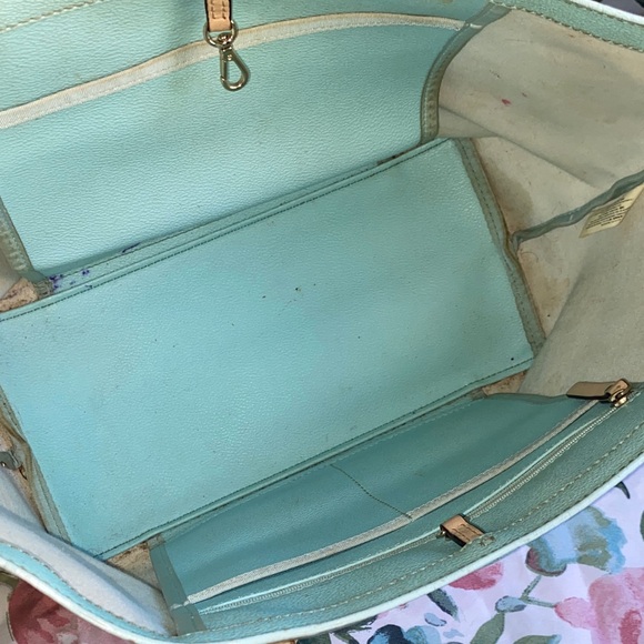 LAST CHANCE BAG‼️ Kate Spade Mint and Beige Striped Tote - Picture 9 of 11